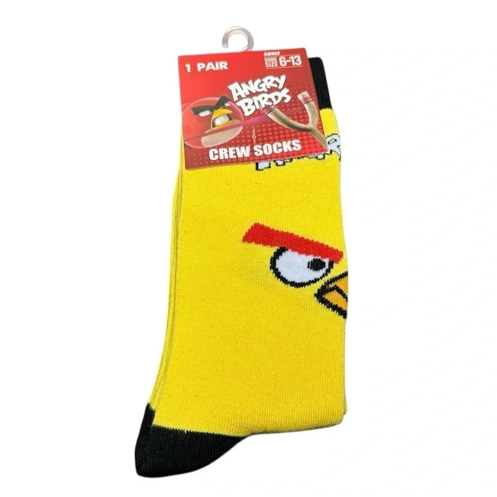 3/$20 Crazy Socks Angry Birds for Men & Women Cozy Funny Gift for Game Lovers - Picture 1 of 6